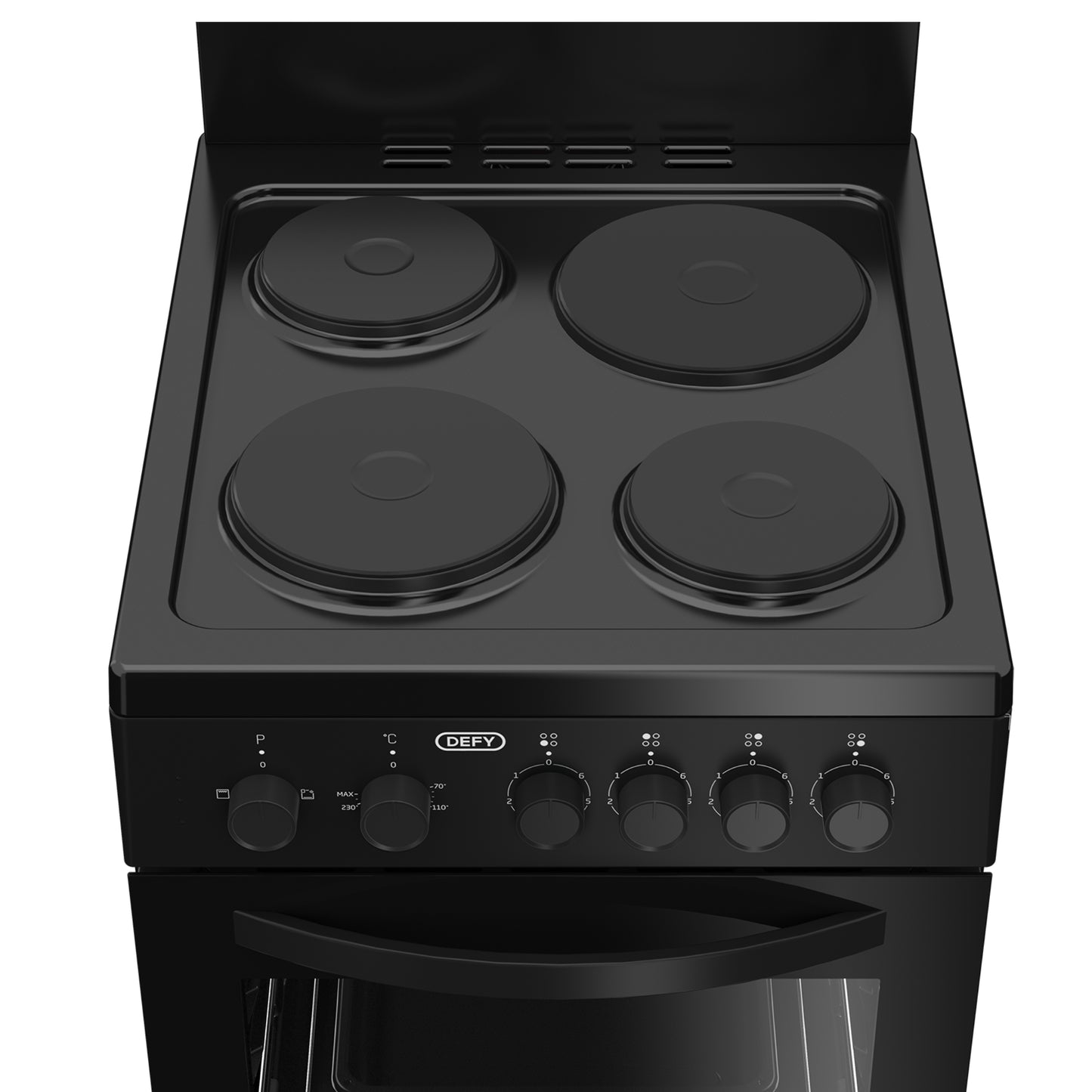 Defy Compact 4 Plate Freestanding Stove - DSS554 - Black