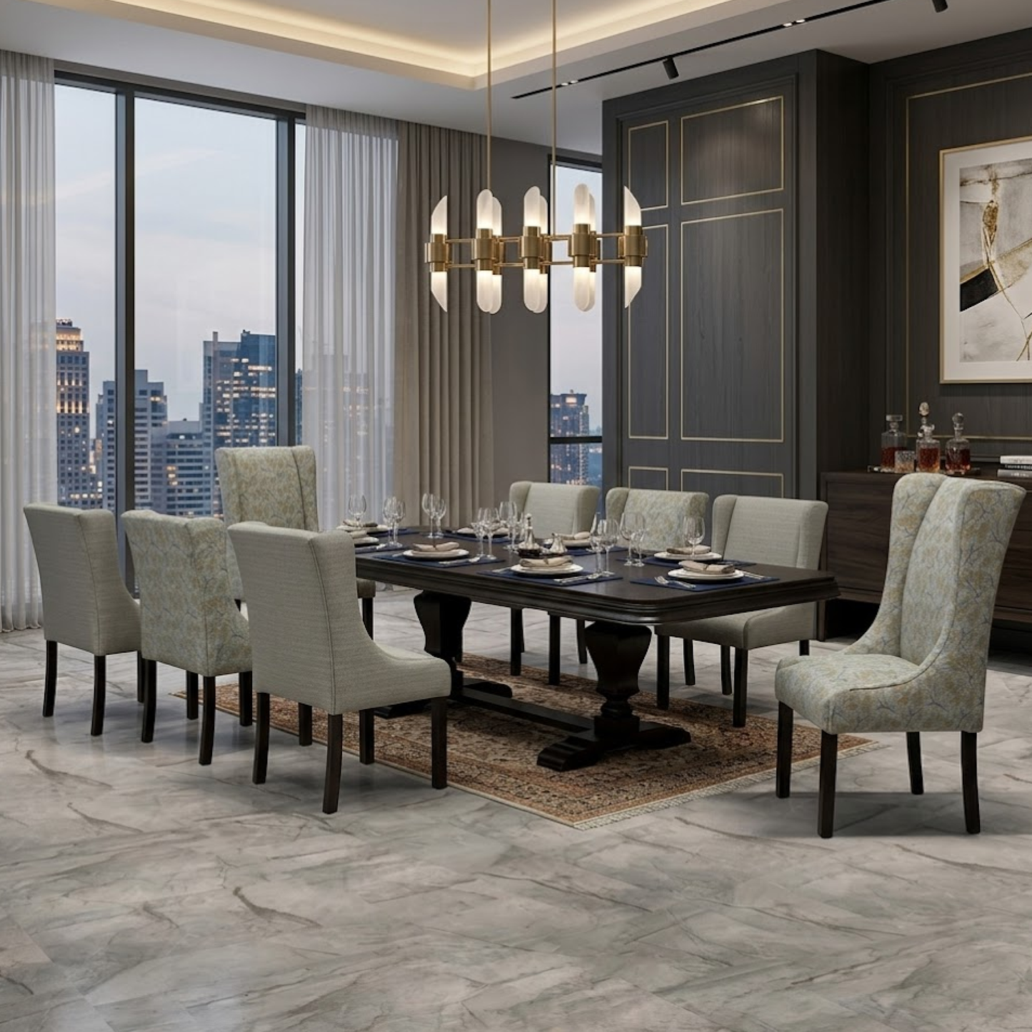 Dynasty 9 Piece Dining Room Suite