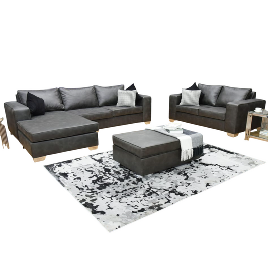 Fiorano 4 Piece Lounge Suite With Daybed + Free Ottoman - Fabric