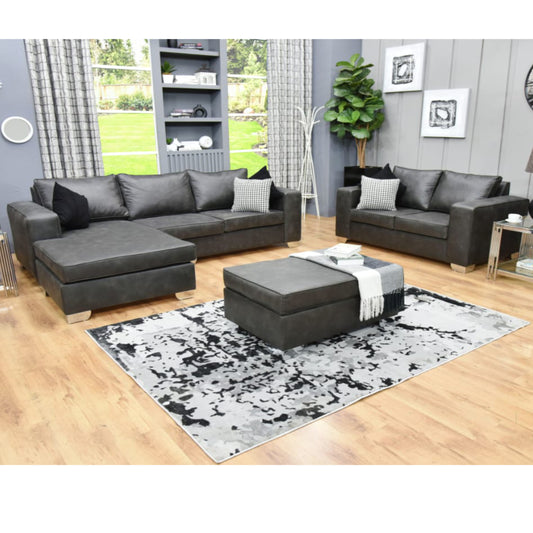 Fiorano 4 Piece Lounge Suite With Daybed + Ottoman - Fabric