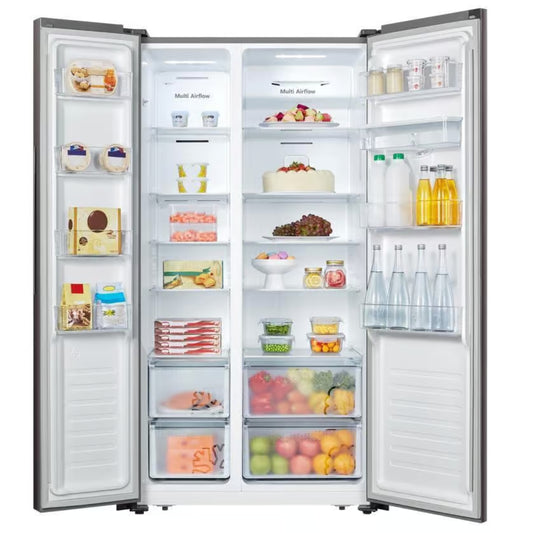 Hisense 508L Side by Side Fridge/Freezer With Water Dispenser - Metallic - H670SIT-WD