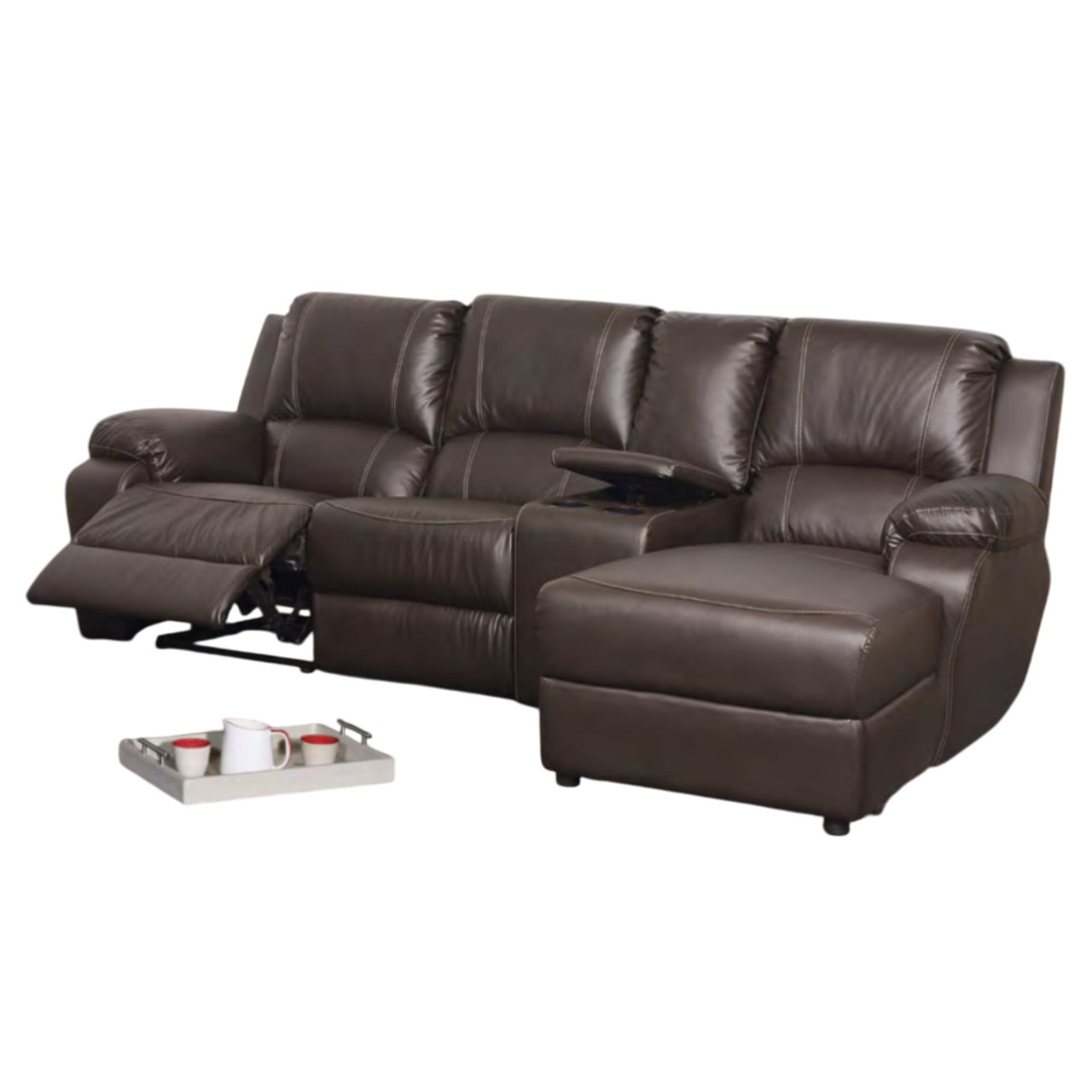 Jaylan 4 Piece Corner 1 Motion + Console + Daybed Lounge Suite - Fabric