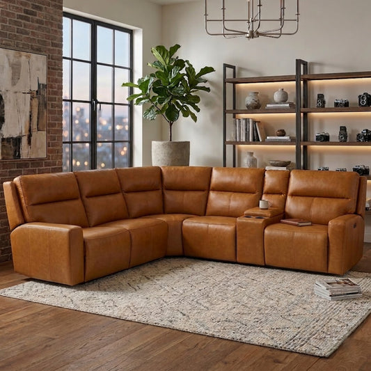 Lancaster 4 Piece Corner Lounge Suite Genuine Leather - Ismails Furnishers