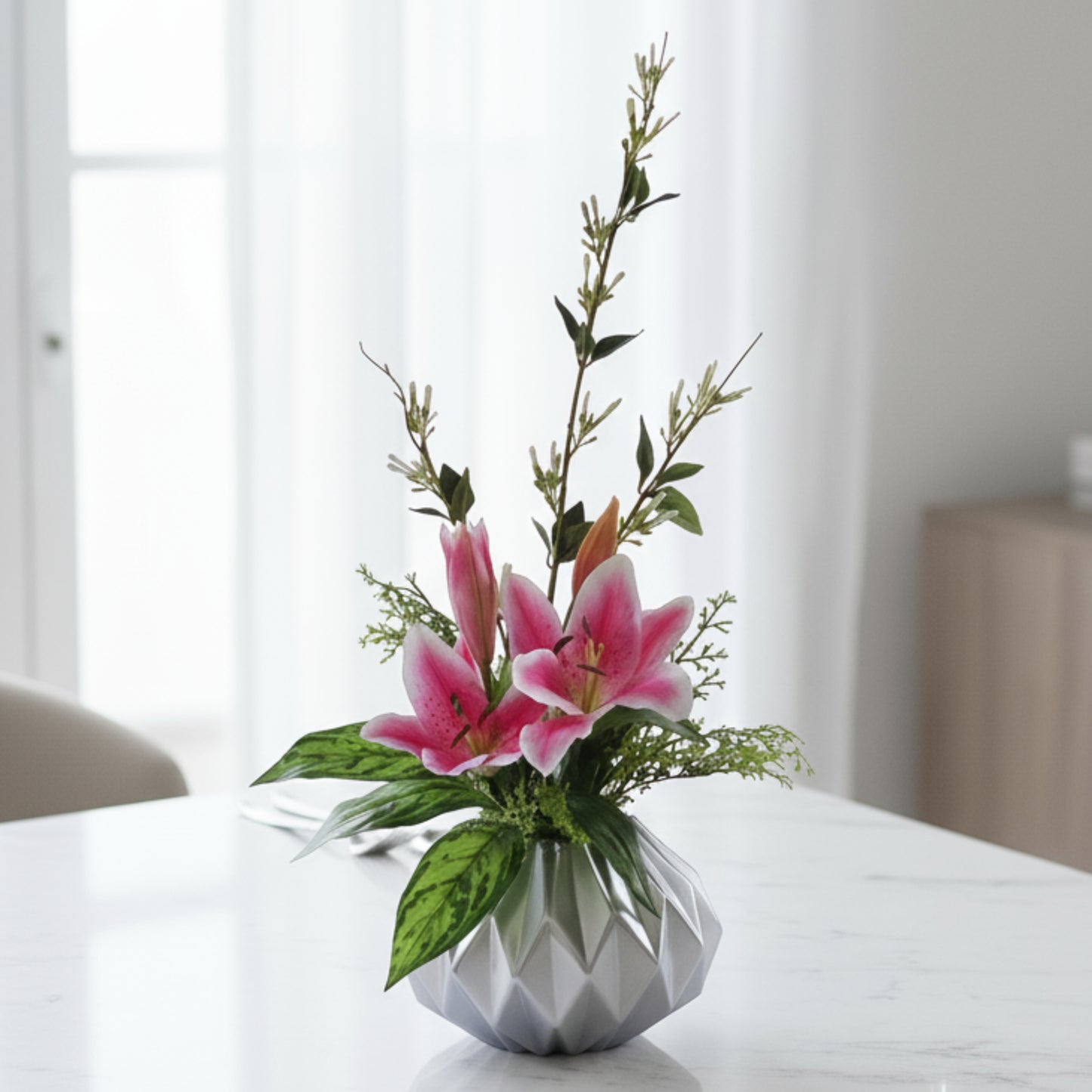 Silver Tiger Lilly Anglaonema With Sweet Clover