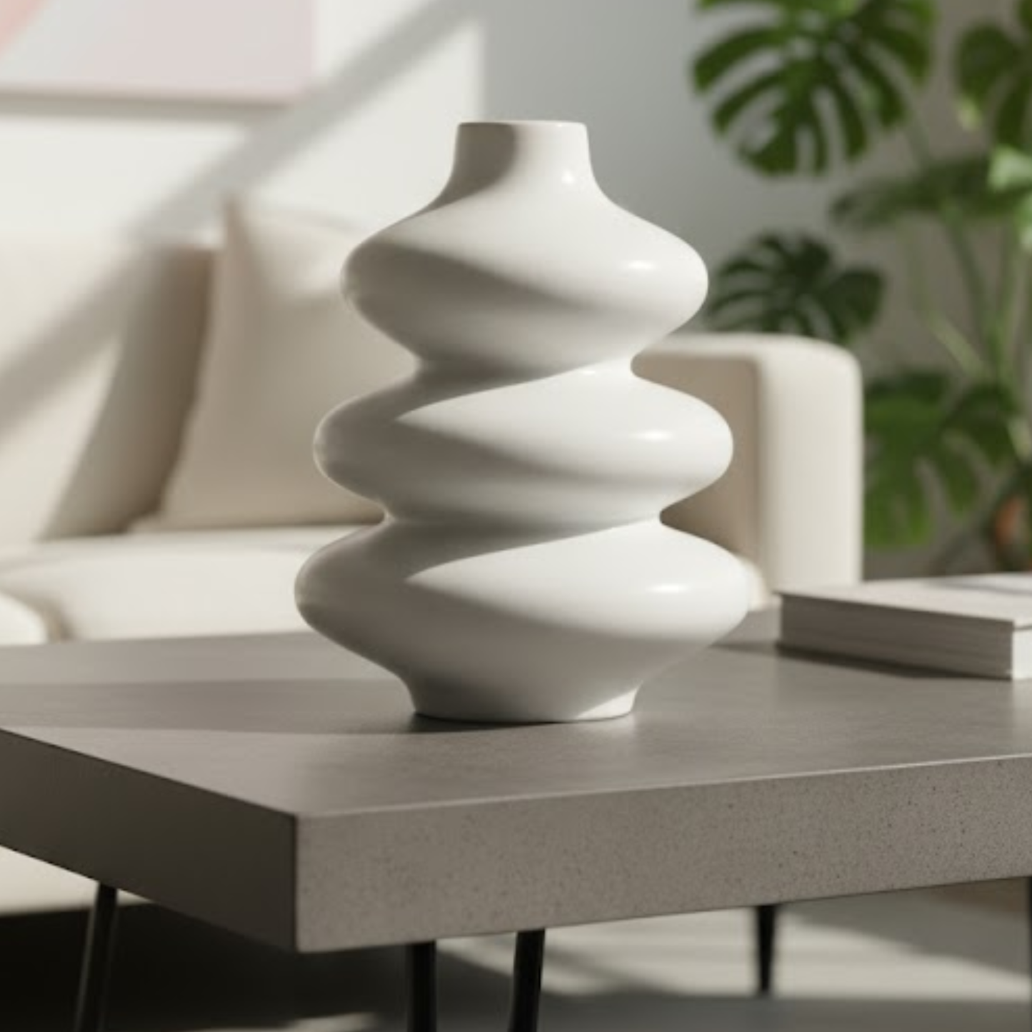 Medium Gobi Vase - White - YVR09U1