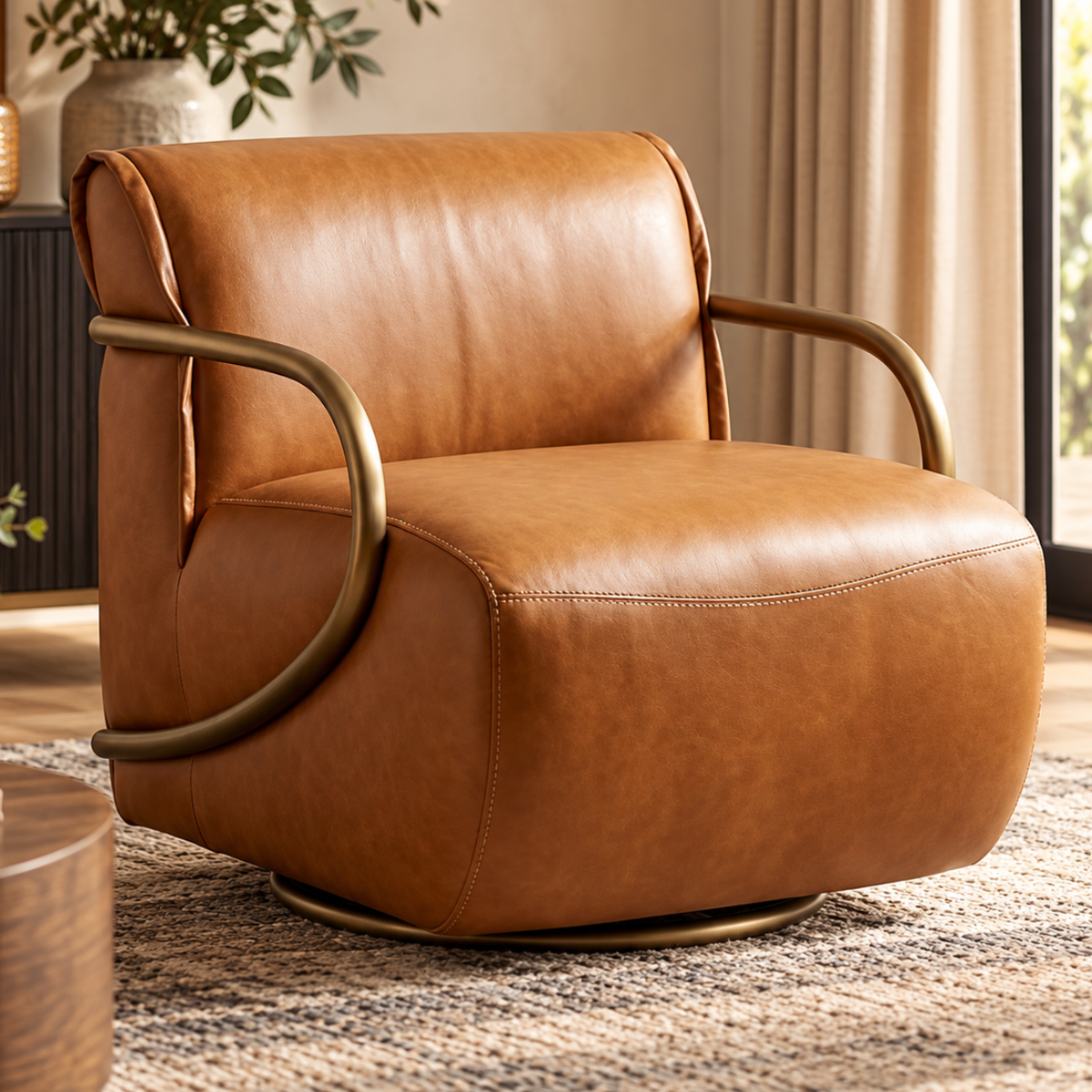 Mirar Occasional Swivel Chair - Leather