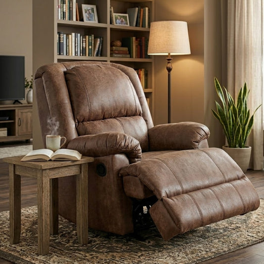 Alpine Raphael Recliner Genuine Leather Uppers - Ismails Furnishers