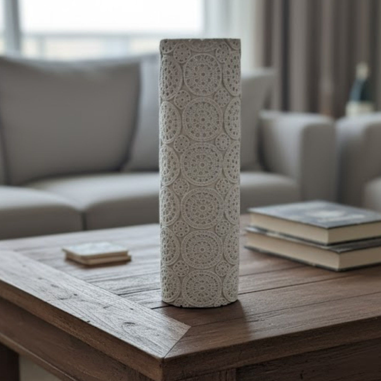 Resin Lace Vase - White - ORN-118