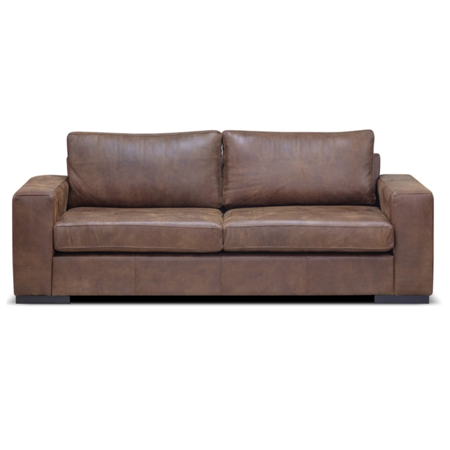 Swellendam Leather Couch Side View - Ismails Furnishers