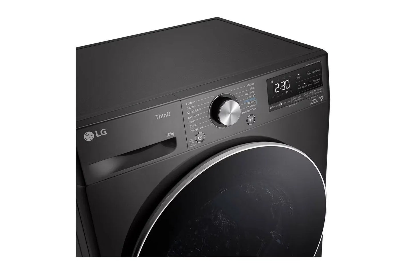LG 10kg Heat Pump Tumble Dryer - Platinum Black - RH10V9ZV2W