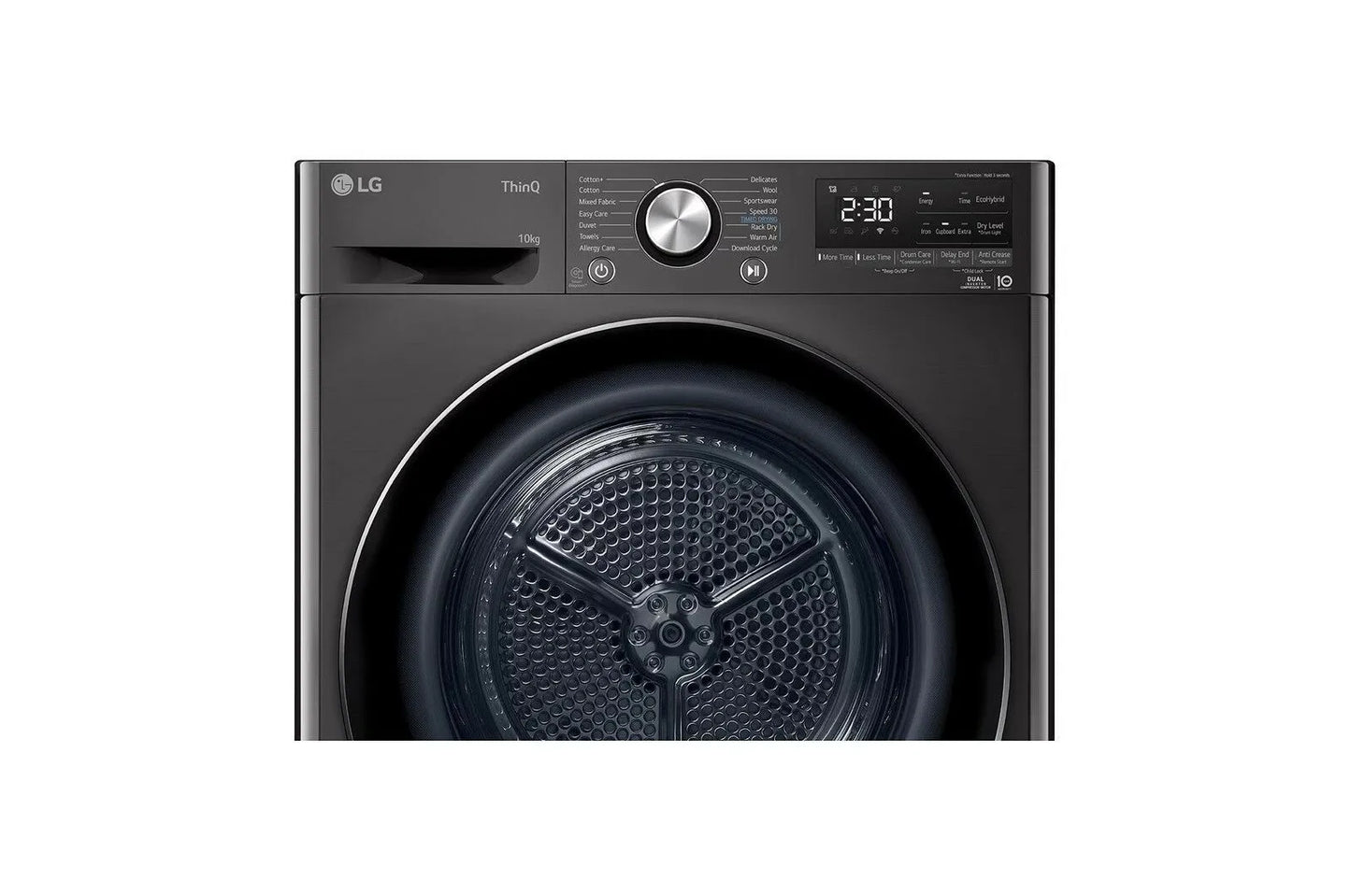 LG 10kg Heat Pump Tumble Dryer - Platinum Black - RH10V9ZV2W
