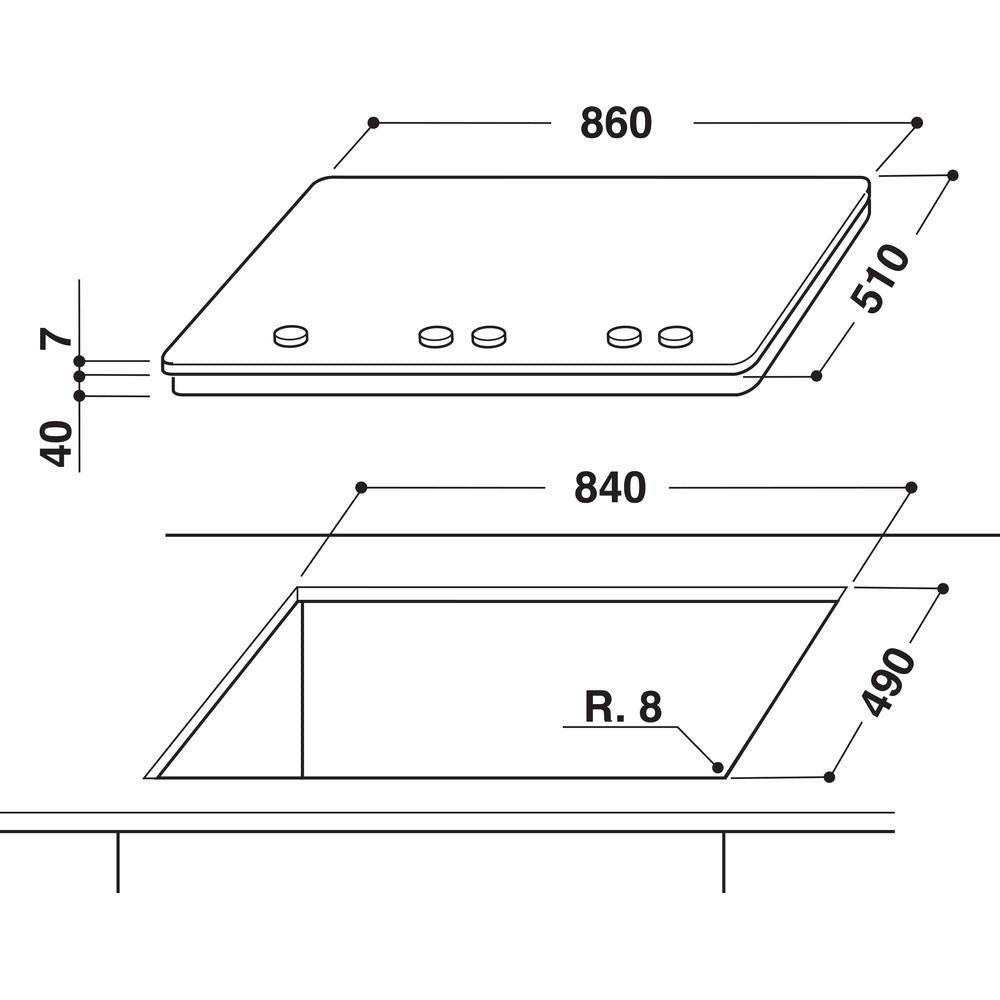 Whirlpool 5 Burner Gas Hob - GMA9522/IX - Stainless Steel - Ismails Furnishers