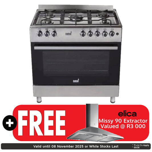 Totai 90cm 5 Burner Full Gas Cooker - 03/T800 - Stainless Steel