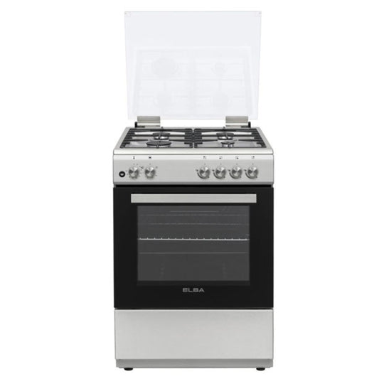 Elba 60cm 4 Burner Free Standing Full Gas Cooker - Stainless Steel - 04/66CL442G