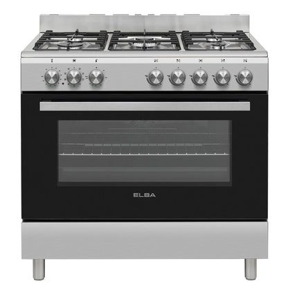 Elba 90cm 5 Burner Free Standing Gas/Electric Cooker - Stainless Steel - 04/96CL827