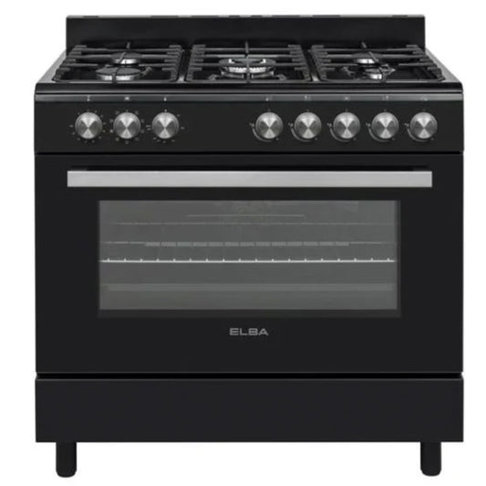 Elba 90cm 5 Burner Free Standing Gas/Electric Cooker - Black - 04/96CL827B
