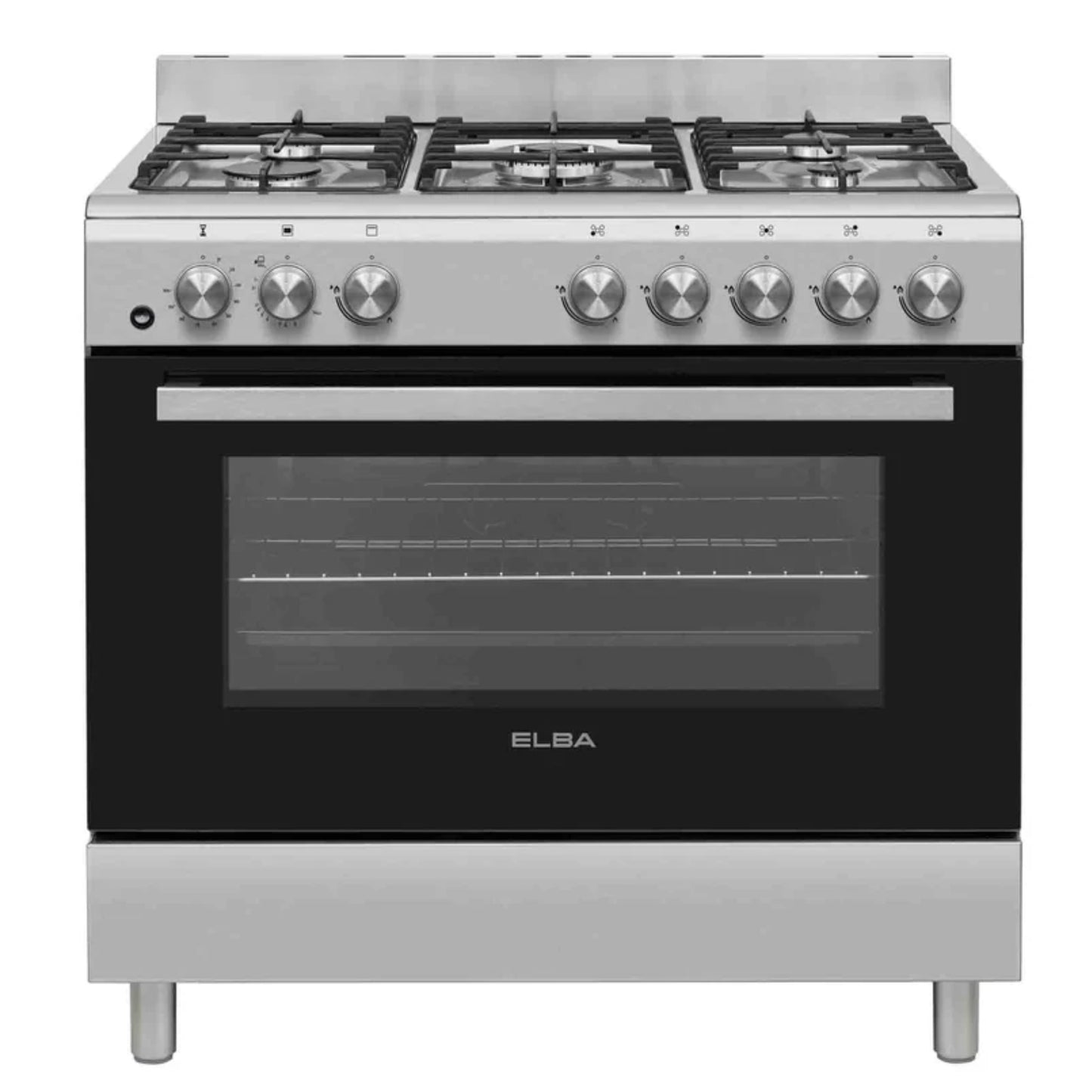 Elba 90cm 5 Burner Free Standing Full Gas Cooker - Stainless Steel - 04/96CL828