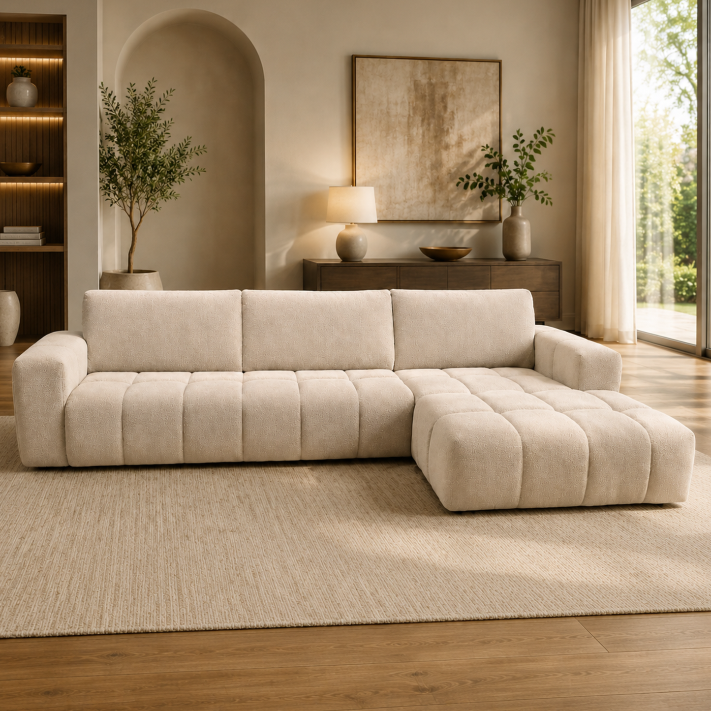 Grafton Areo 2 Piece Corner Lounge Suite - Fabric