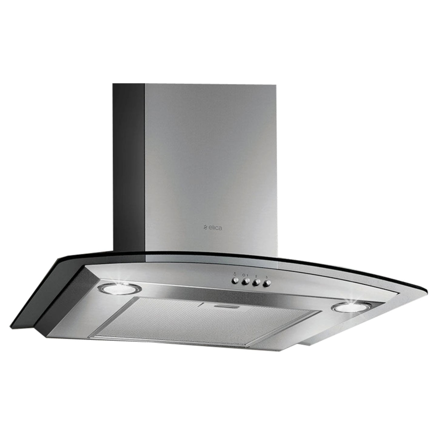 Elica 60cm Curved Glass Cooker Hood - 10/CIRCUS60 - Stainless Steel