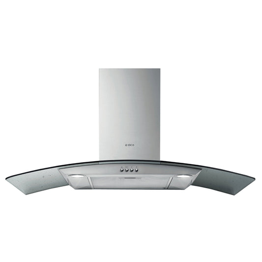 Elica 90cm Curved Glass Cooker Hood - 10/CIRCUS90 - Stainless Steel