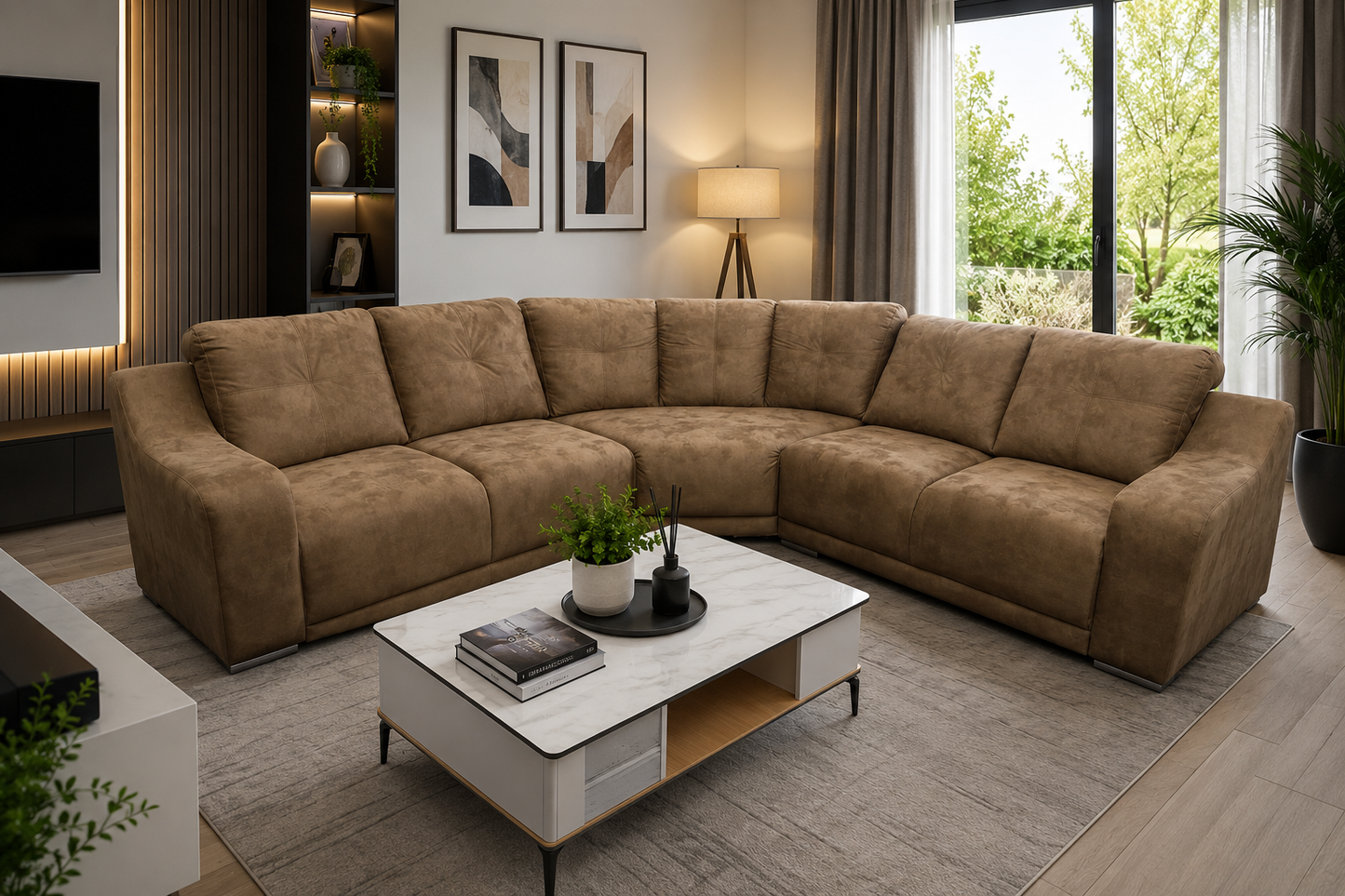 Carnival 3 Piece Corner Lounge Suite - Fabric