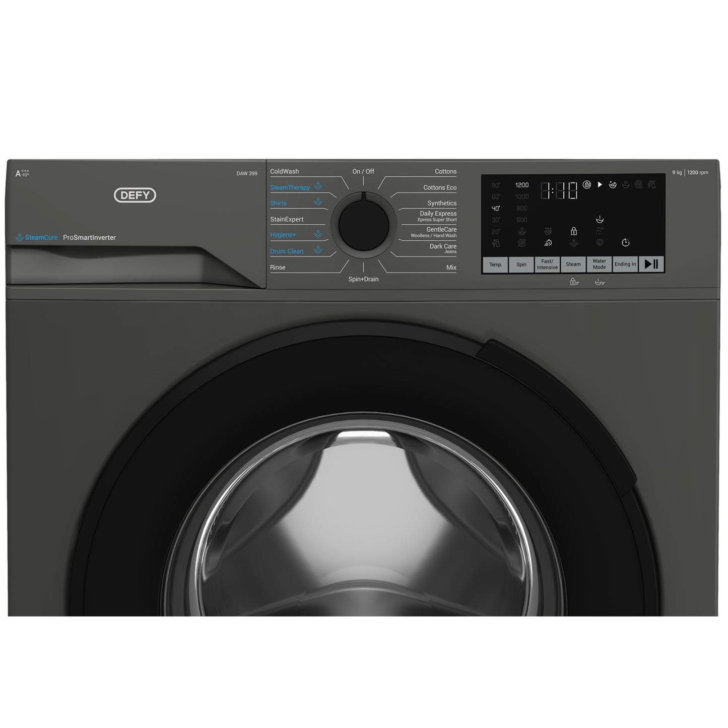 Defy 9kg Front Loader Washing Machine - Steam Cure - Manhattan Grey - DAW399