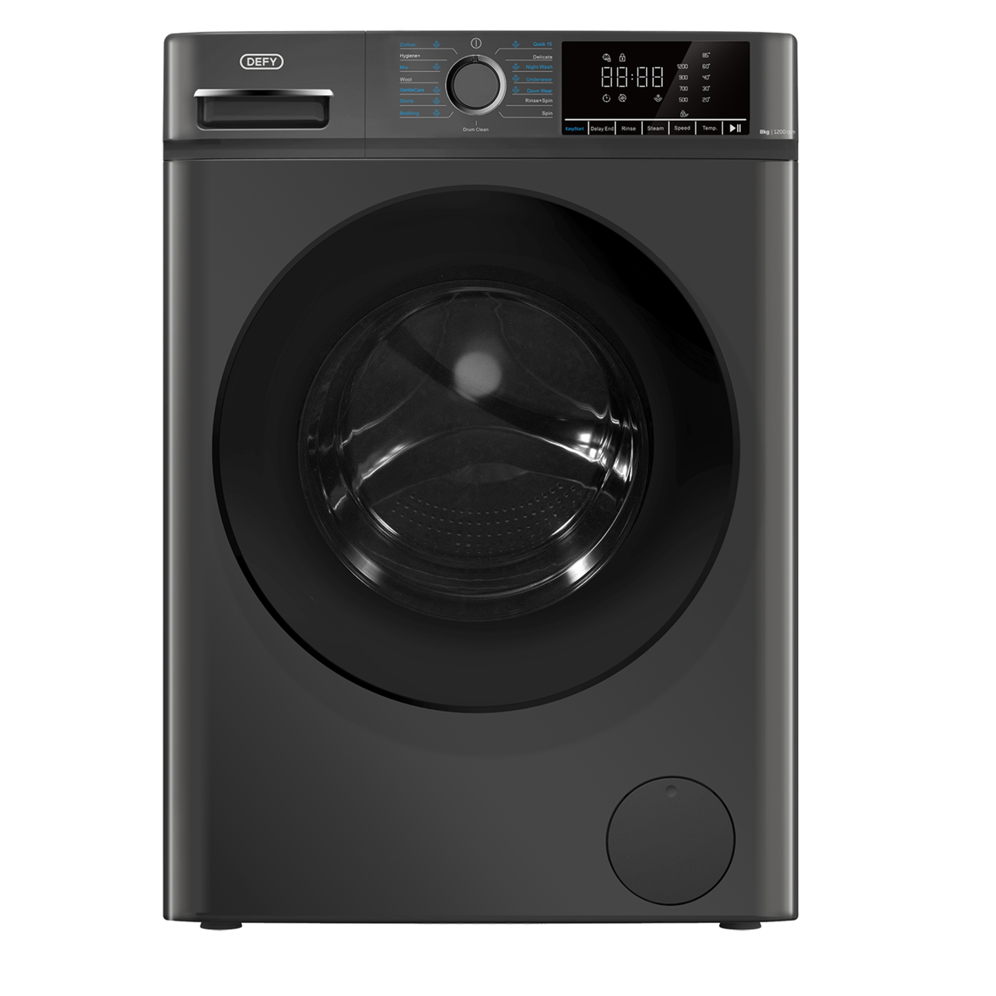 Defy 8kg Front Loader Washing Machine - Steam Cure - Manhattan Grey - DAW408
