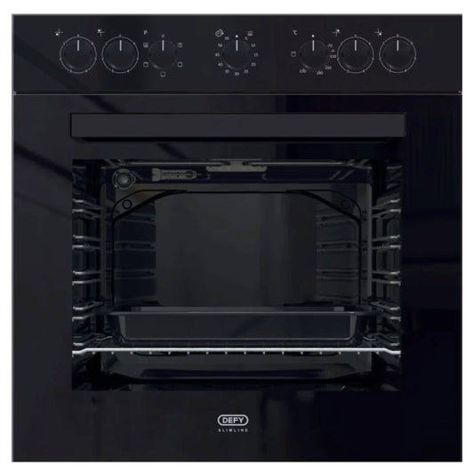 Defy Slimline 600 Undercounter Built-in Oven - DBO482E - Black Glass - Ismails Furnishers