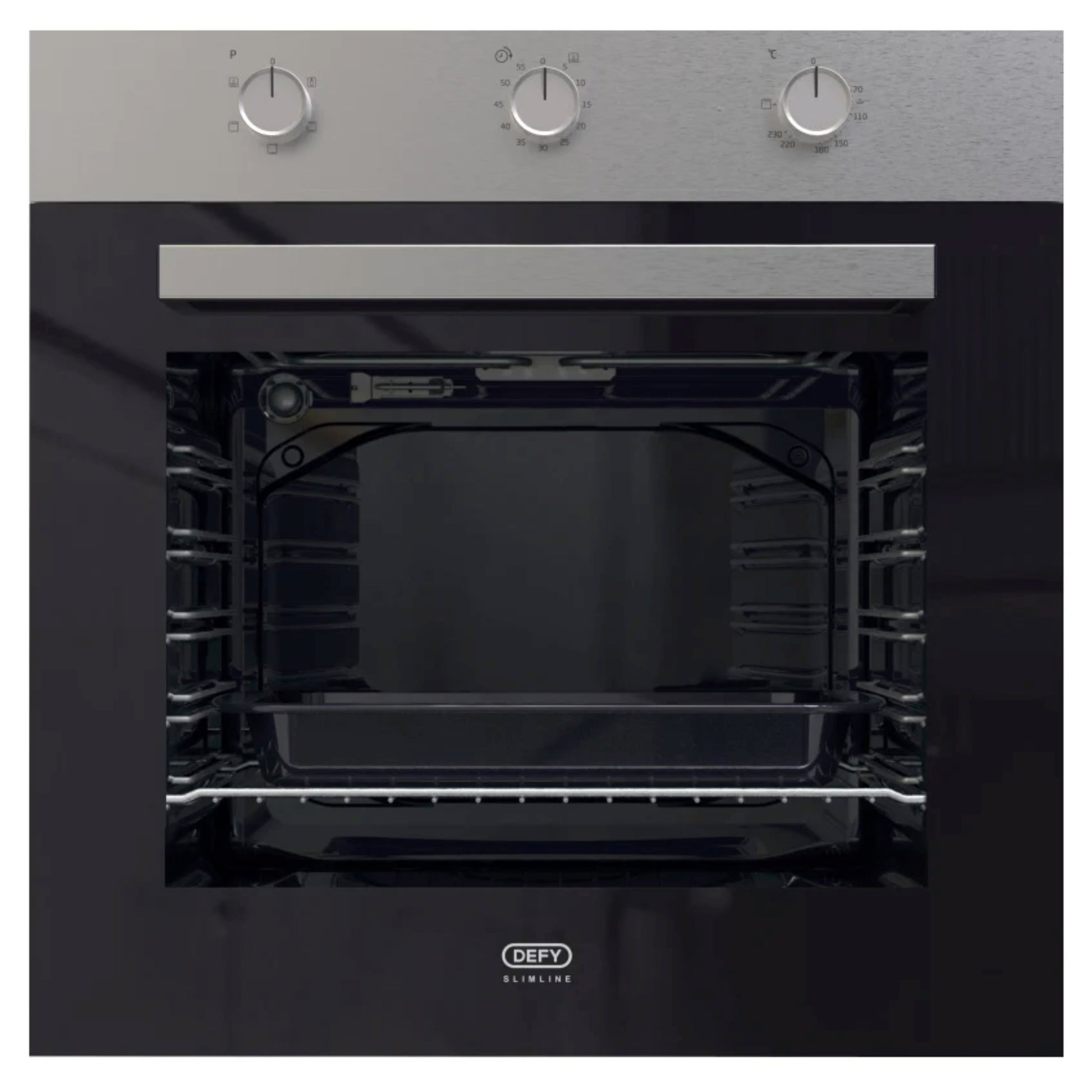Defy Slimline 600 Static Eye Level Built-in Oven - DBO484E - Stainless Steel - Ismails Furnishers