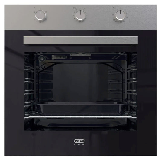 Defy Slimline 600 Static Eye Level Built-in Oven - DBO484E - Stainless Steel - Ismails Furnishers