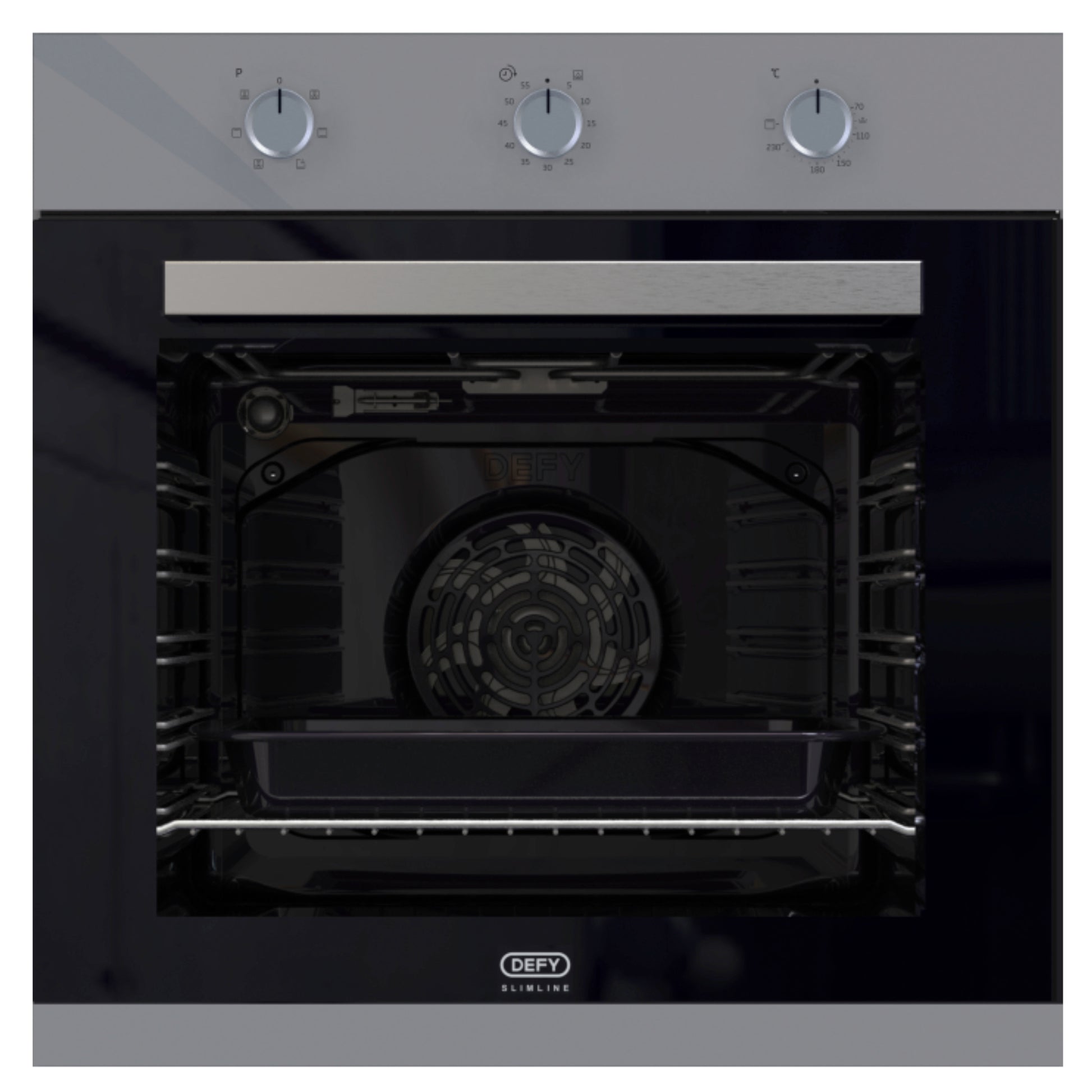 Defy Slimline 600 Eye Level Built-in Oven - DBO486E - Black & Stainless Steel - Ismails Furnishers