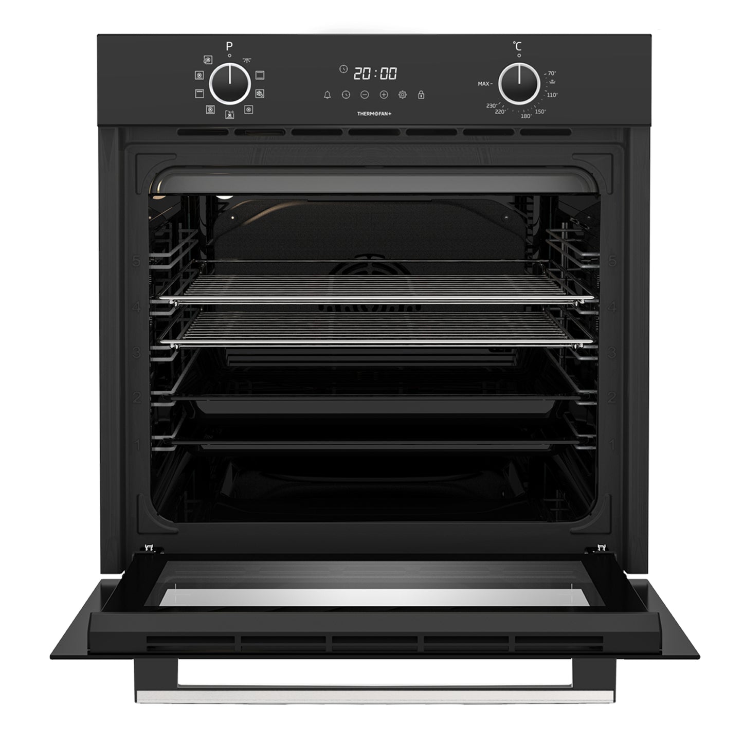 Defy 60cm Slimline Thermofan Eye Level Oven - Black - DBO689