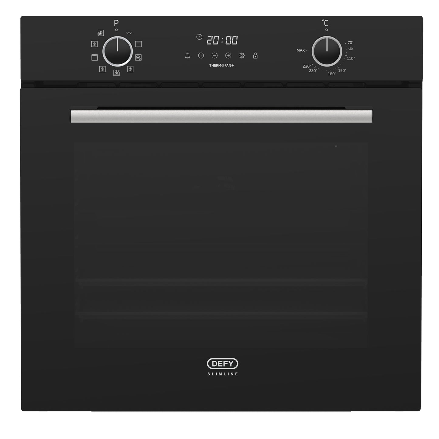 Defy 60cm Slimline Thermofan Eye Level Oven - Black - DBO689