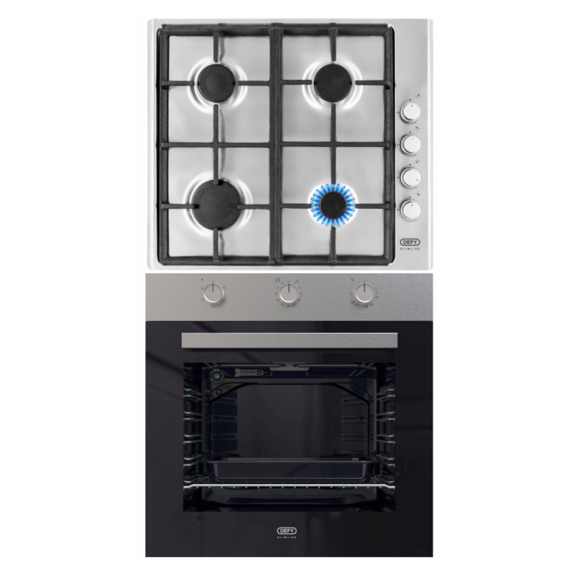 Defy Oven & Hob Combo (DBO484E + DHG133) - DCB843E - Black - Ismails Furnishers