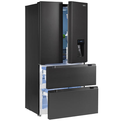 Defy 492lt French Door Side by Side Fridge/Freezer - DFF440 - Black