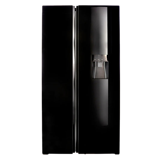 Defy 496lt Side by Side Fridge/Freezer - DFF456 - Black Glass