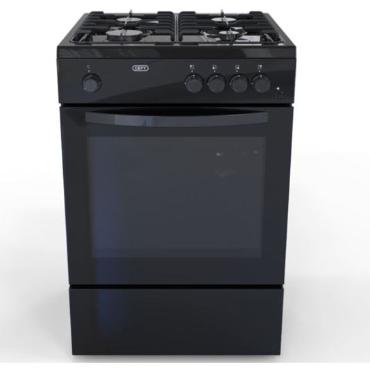 Defy 60cm 4 Burner Free Standing Full Gas Cooker - Black - DGS670X