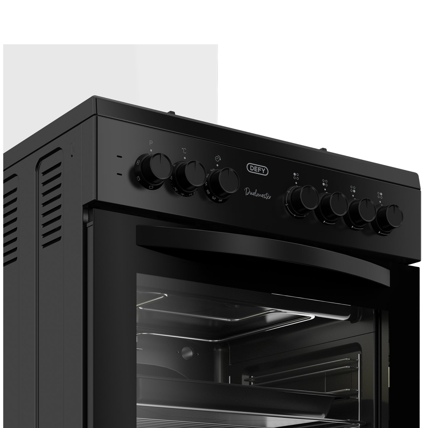 Defy 60cm 3 Burner + 1 Plate Free Standing Gas/Elec Cooker - Black - DGS679