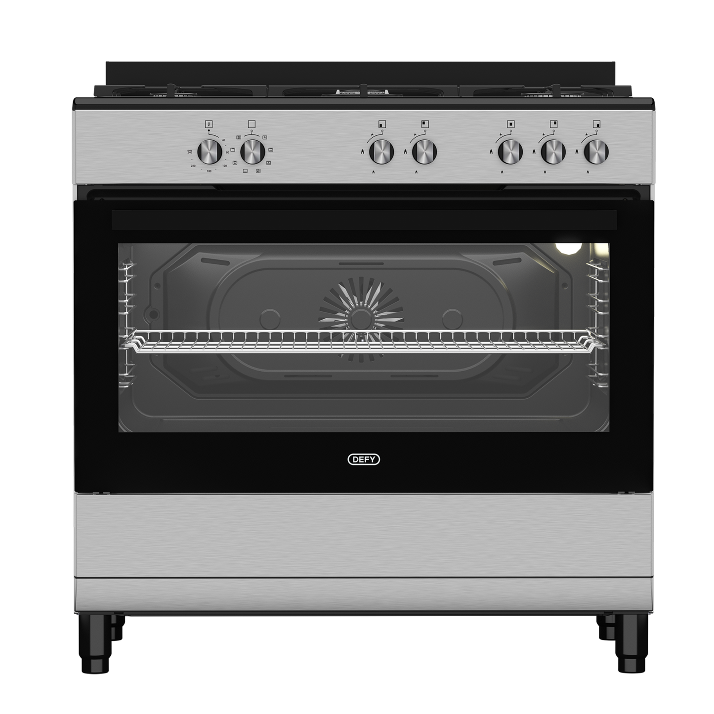 Defy 90cm 5 Burner Free Standing Gas/Elec Cooker - Stainless Steel - DGS902