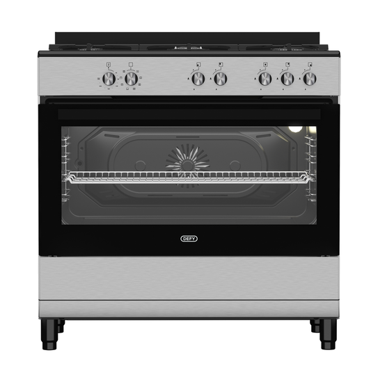 Defy 90cm 5 Burner Free Standing Gas/Elec Cooker - Stainless Steel - DGS902