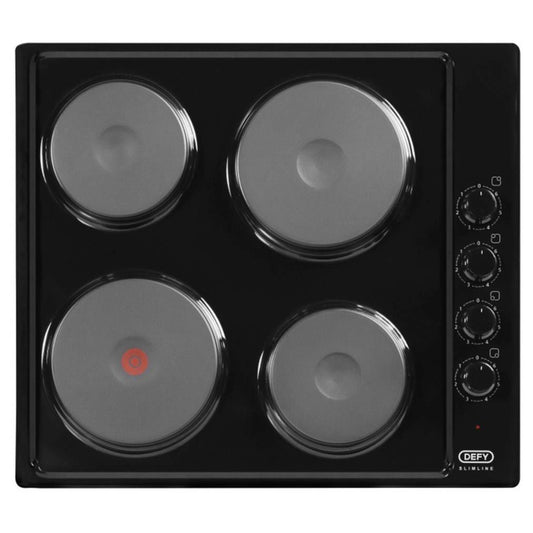 Defy 4 Solid Plate Built-in Hob - DHD398 - Black - Ismails Furnishers