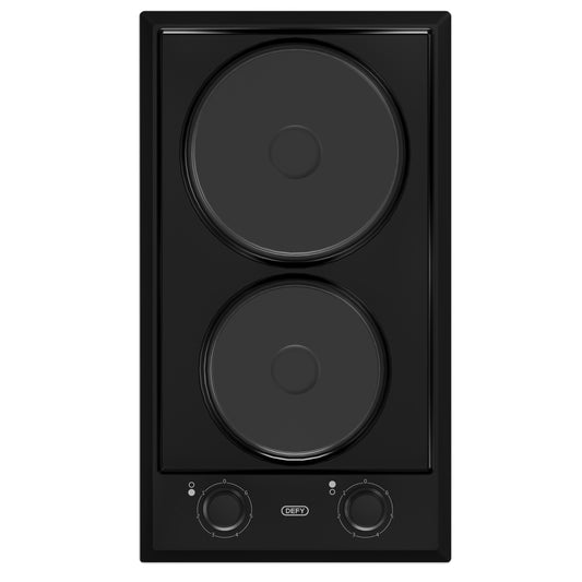 Defy 30cm 2 Solid Plate Built-in Hob Black  - DHD400