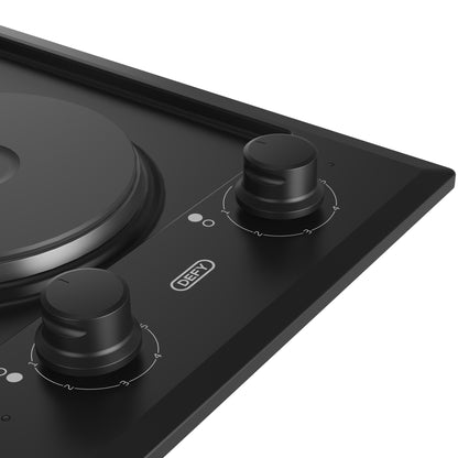 Defy 30cm 2 Solid Plate Built-in Hob Black  - DHD400