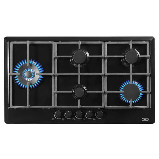 Defy 5 Burner Built-in Gas Hob with Wok - DHG128 - Black - Ismails Furnishers