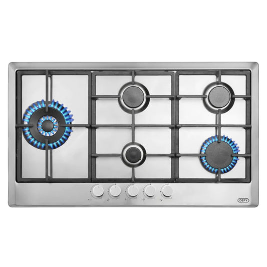 Defy 5 Burner Built-in Gas Hob with Wok - DHG129 - Stainless Steel - Ismails Furnishers