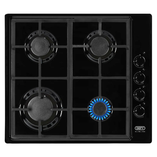 Defy 4 Burner Built-in Gas Hob - DHG132 - Black - Ismails Furnishers