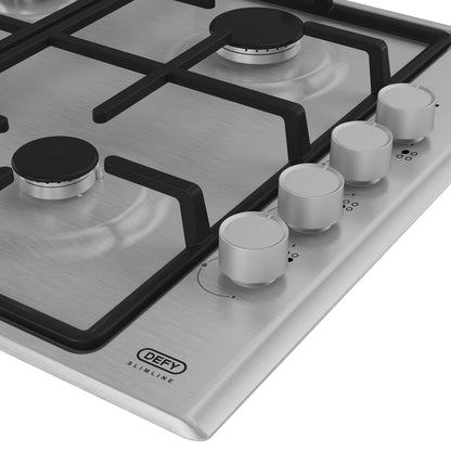 Defy 60cm 4 Burner Built-in Gas Hob Stainless Steel - DHG133