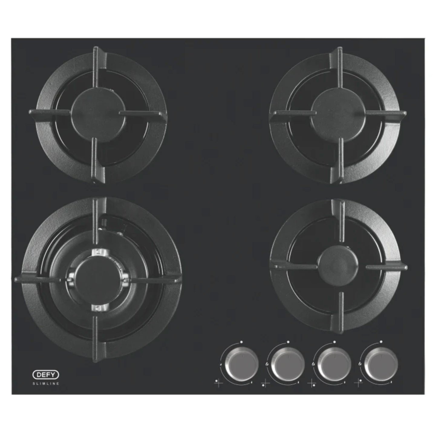 Defy 4 Burner Built-in Gas Hob - DHG604 - Black Glass - Ismails Furnishers