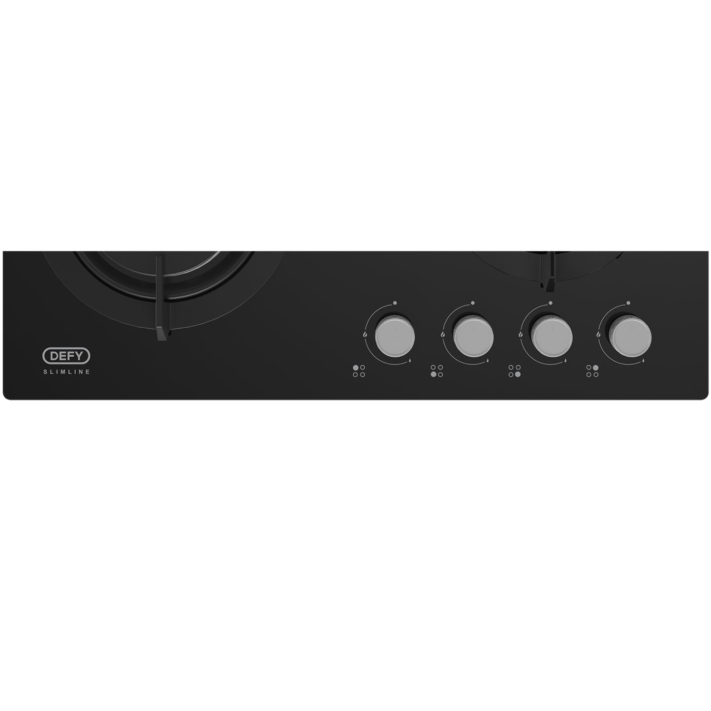 Defy 60cm 4 Burner Built-in Gas-On-Glass Hob - Black - DHG604