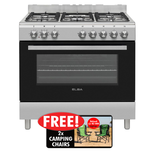 Elba 90cm 5 Burner Free Standing Gas/Electric Cooker - Stainless Steel - 04/96CL827